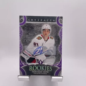 2024-25 Upper Deck Artifacts Frank Nazar Purple Auto Patch /10 3 Color Rookie Rc front
